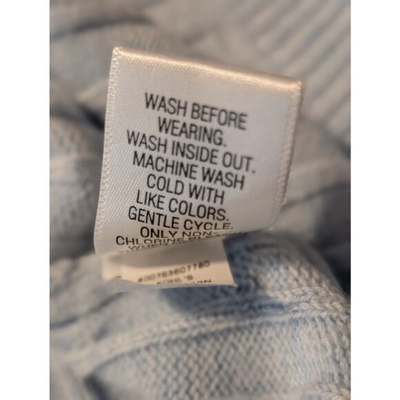 Croft & Barrow Light Blue Cable Crew Neck Pull Over Long Sleeve Sweater Sz XL - Picture 5 of 10